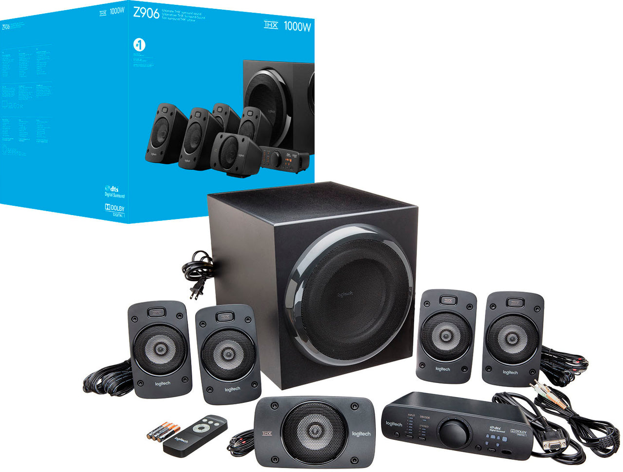 Logitech - Z906 5.1-Channel Satellite Surround Sound Speaker System (6-Piece) - Black