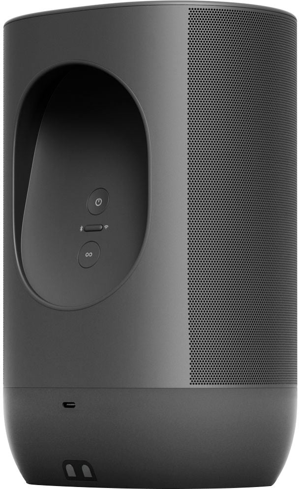 Sonos - Move Smart Portable Wi-Fi and Bluetooth Speaker with Alexa and Google Assistant - Black