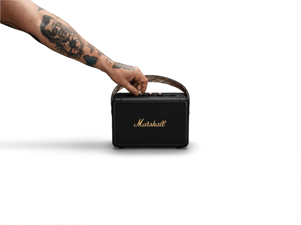 Marshall - Kilburn II Portable Bluetooth Speaker - Black and Brass