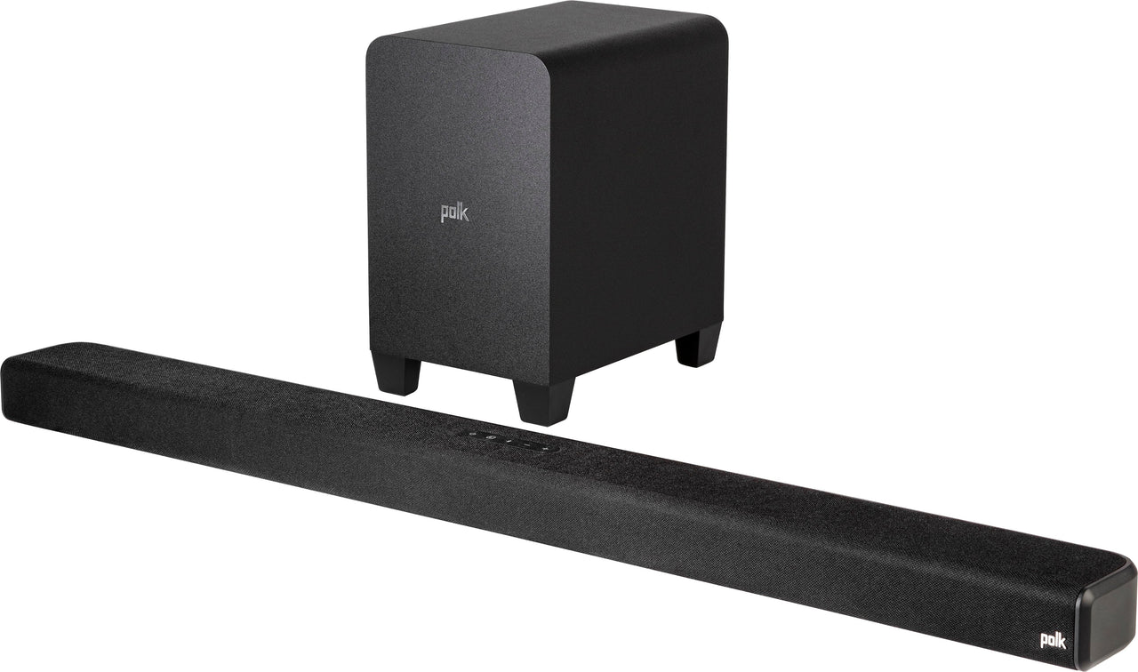 Polk Audio - Signa S4 Ultra-Slim TV Sound Bar with Wireless Subwoofer, Dolby Atmos 3D Surround Sound, Works with 8K, 4K & HD TVs - Black