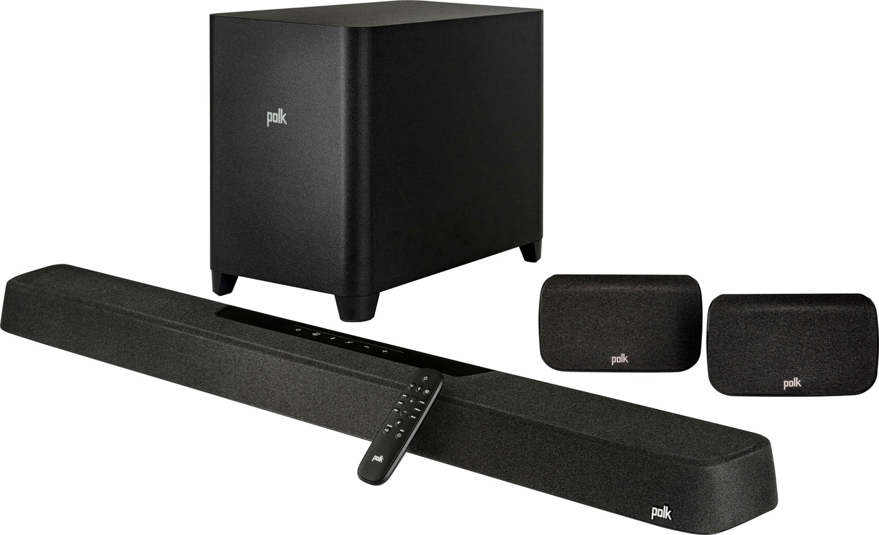 Polk Audio - MagniFi Max AX SR Dual 2.5” Drivers Three 0.75” Tweeters and Four 1” X 3” Mid-Woofers Sound Bar with Wireless Subwoofer - Black